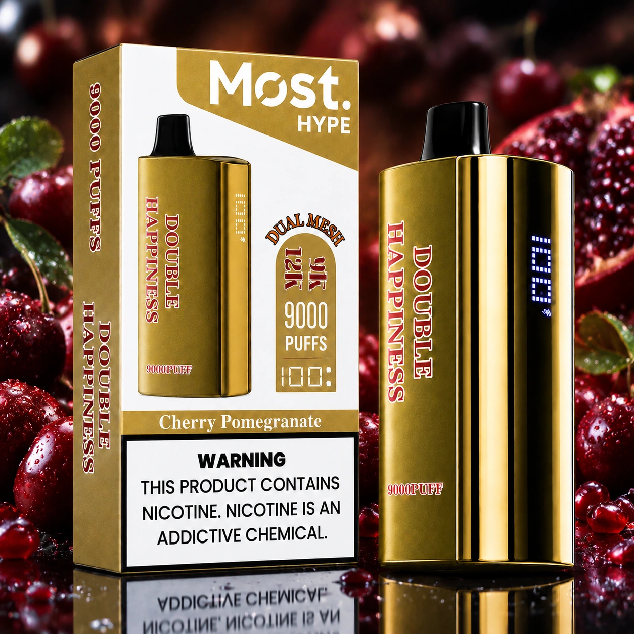 Double Happiness 9000 Puff CHERRY POMEGRANATE